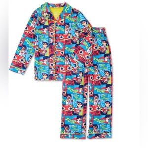 Ryan’s‎ World 2piece button down top and long pants Pajamas pj set ize 8 new